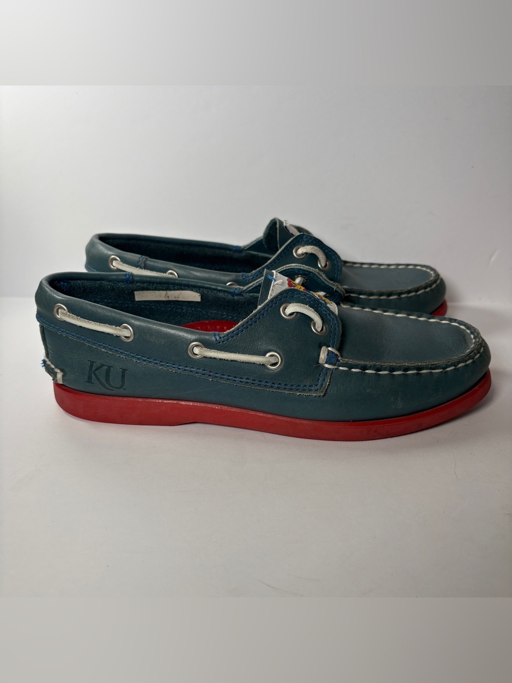 CHANT USA University of Kansas KU Jayhawks Leather Boat Shoes Loafers 6